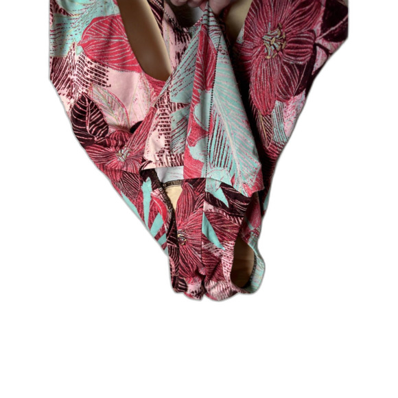 Le Cove One-Piece Swim Size 12 Floral Tropical Ruched Tummy Control Swimwear - Picture 4 of 7